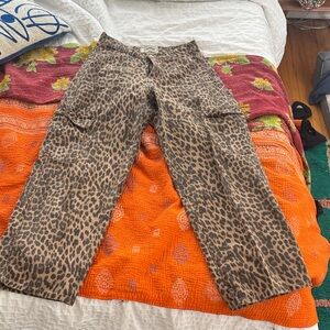 Leopard Print Cargo Pants